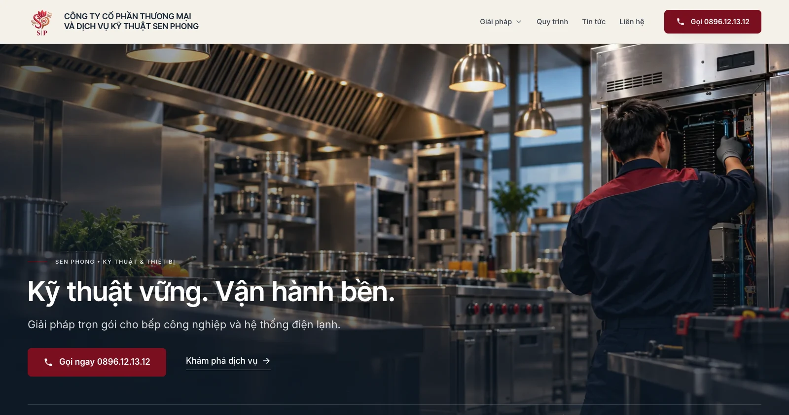 Sen Phong Service — website dịch vụ kỹ thuật và thiết bị bếp công nghiệp