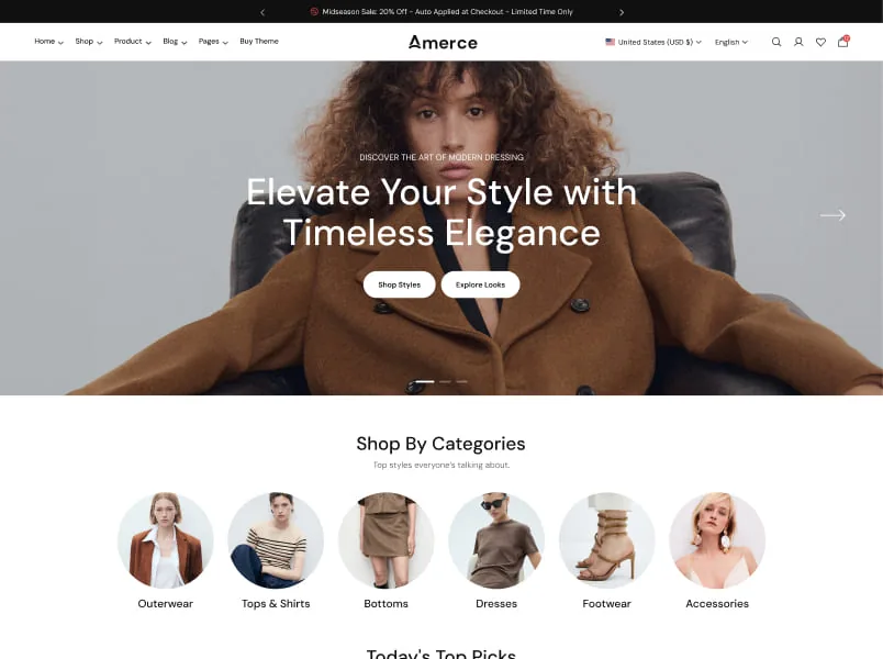 Ảnh xem trước theme Amerce – Fashion Shop