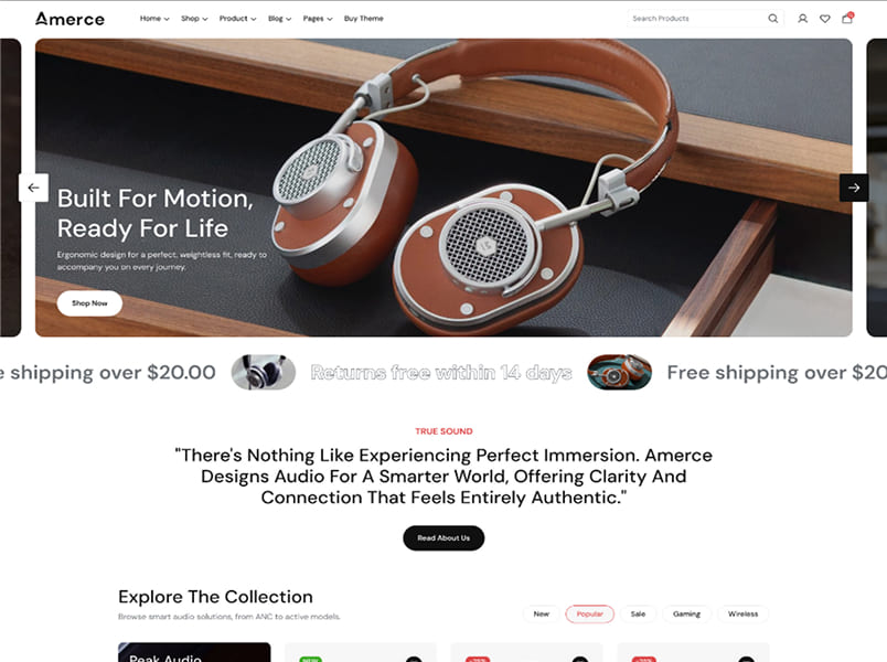 Amerce – Headphone theme preview