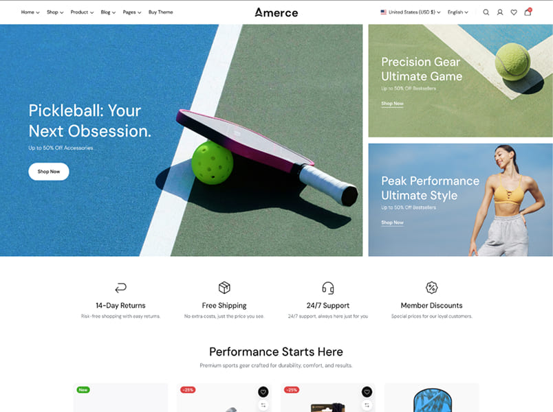 Amerce – Sport Store theme preview
