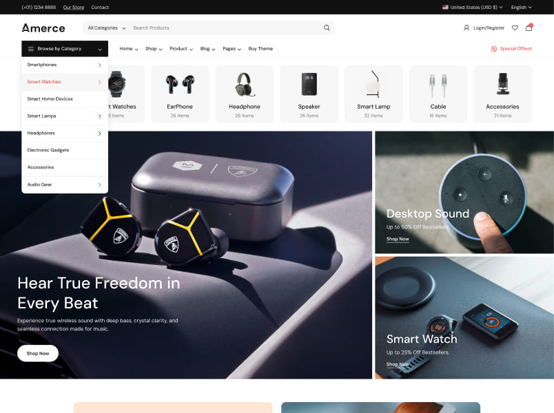 Amerce – Electronics theme preview