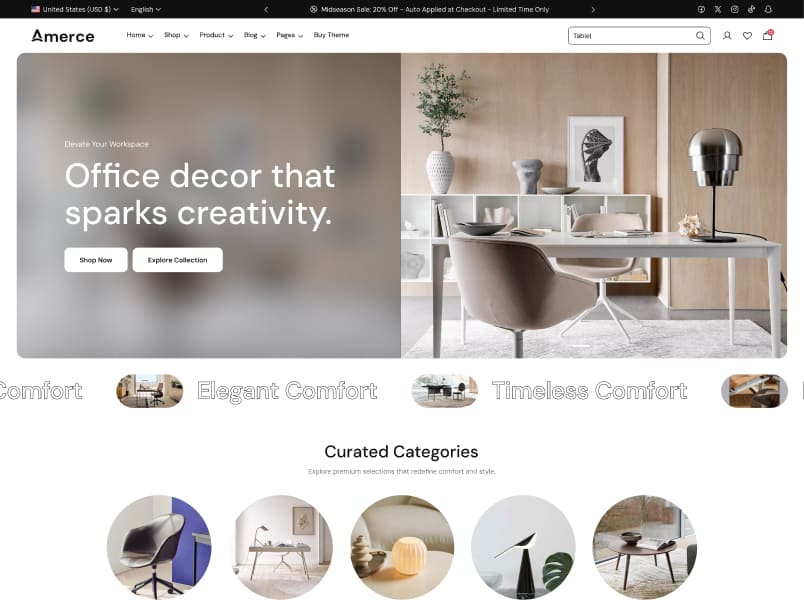 Amerce – Decor Store theme preview