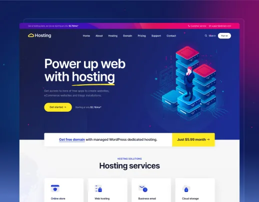 Ảnh xem trước theme Hosting