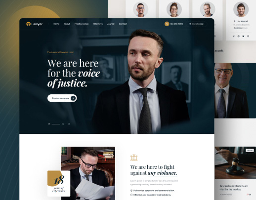 Lawyer theme preview