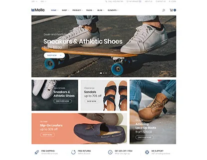Ảnh xem trước theme Molla – Shoes Store