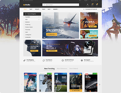 Molla – Game Store theme preview