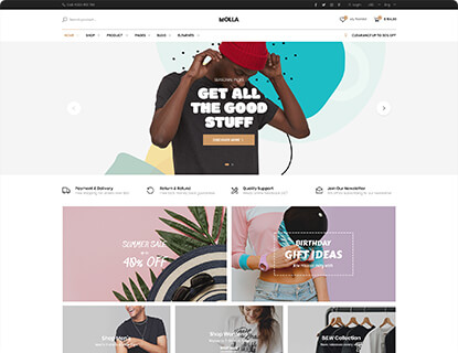 Molla – T-Shirt Store theme preview