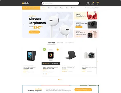 Ảnh xem trước theme Molla – Electronic 1