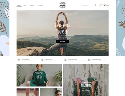 Ảnh xem trước theme Molla – Yoga Store