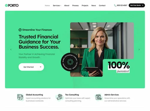 Ảnh xem trước theme Porto · Accounting 1