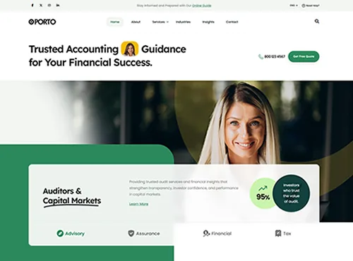 Ảnh xem trước theme Porto · Accounting 2