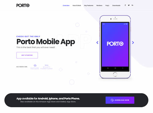 Porto · App Landing theme preview