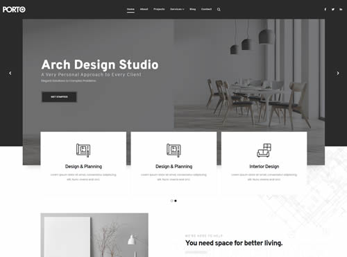 Porto · Architecture 2 theme preview