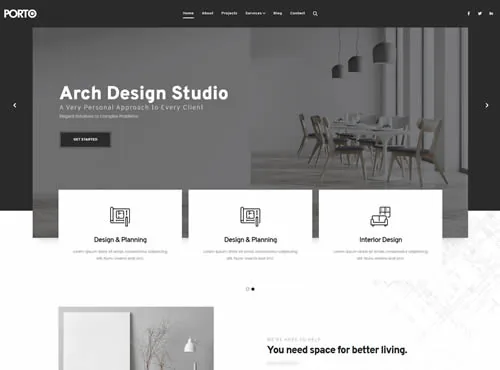 Ảnh xem trước theme Porto · Architecture 2