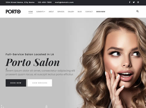 Porto · Beauty Salon theme preview