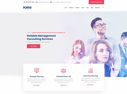 Porto · Business Consulting 2 theme preview