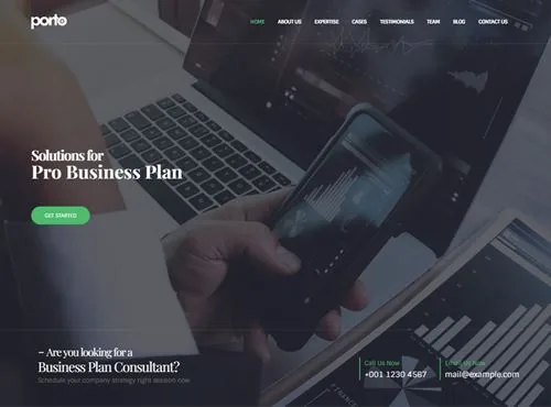 Ảnh xem trước theme Porto · Business Consulting