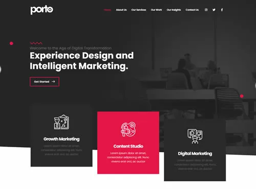 Ảnh xem trước theme Porto · Digital Agency 2