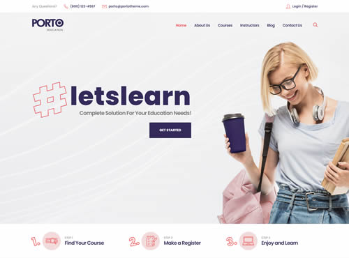 Porto · Education theme preview