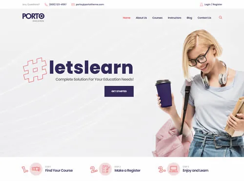 Ảnh xem trước theme Porto · Education