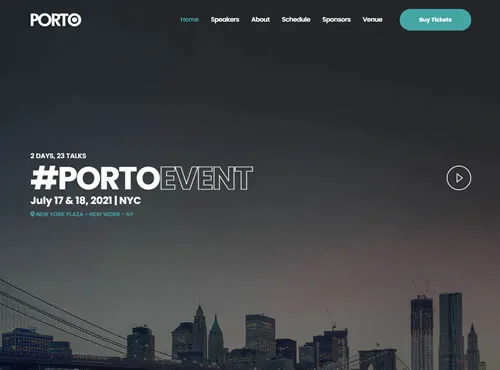 Ảnh xem trước theme Porto · Event