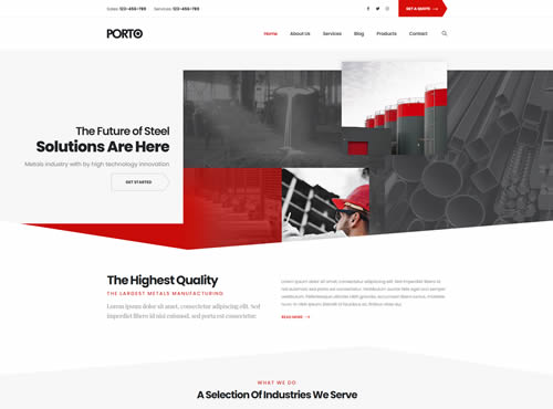 Porto · Industry Factory theme preview