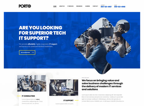 Porto · IT Services theme preview