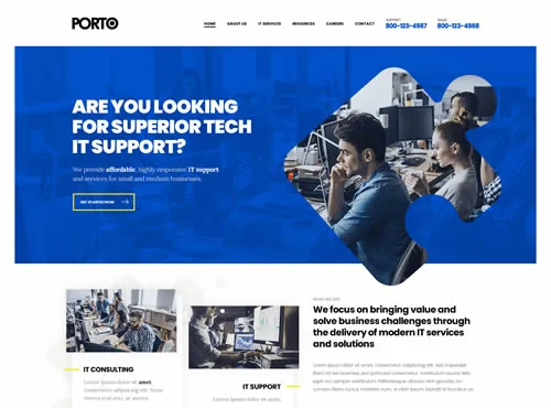 Ảnh xem trước theme Porto · IT Services