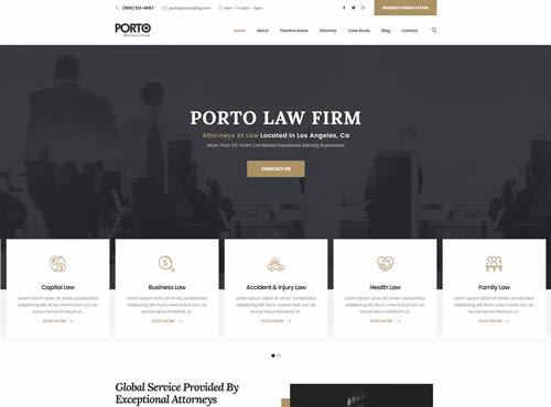 Porto · Law Firm 2 theme preview