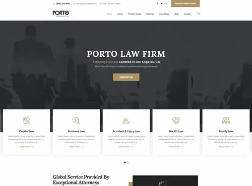 Ảnh xem trước theme Porto · Law Firm 2