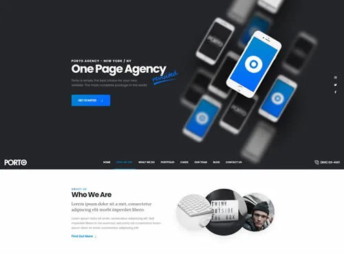 Ảnh xem trước theme Porto · One Page Agency