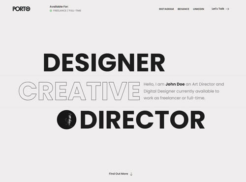 Porto · Personal Portfolio 2 theme preview