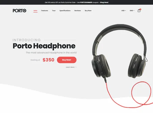 Ảnh xem trước theme Porto · Product Landing