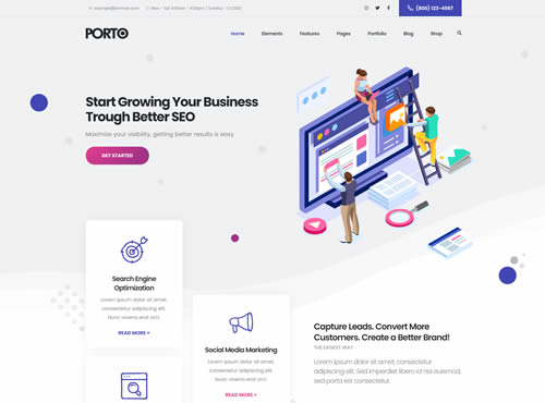 Porto · SEO 2 theme preview