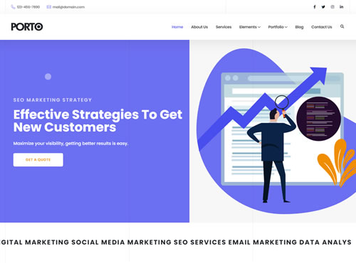 Porto · SEO 3 theme preview