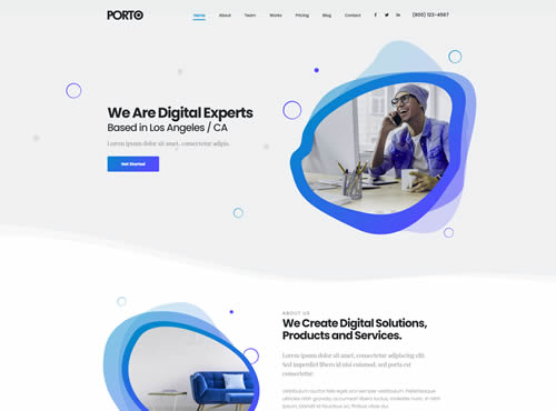 Porto · Startup Agency theme preview