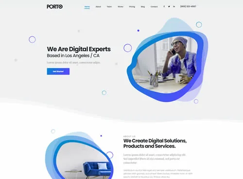 Ảnh xem trước theme Porto · Startup Agency