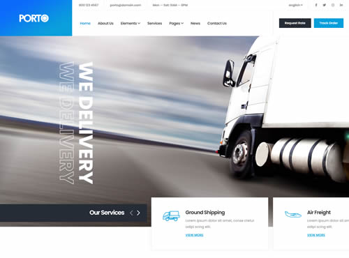 Porto · Transportation Logistic theme preview