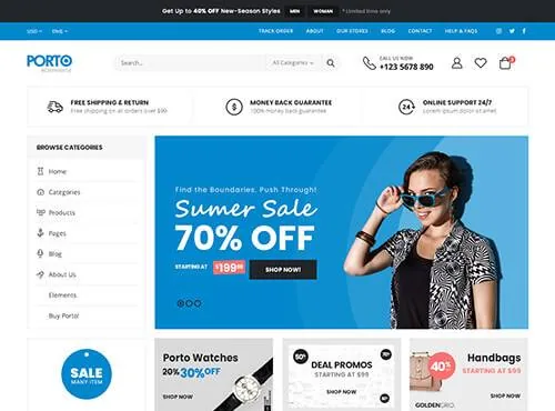 Ảnh xem trước theme Porto – Fashion Shop