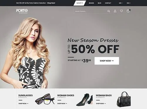 Ảnh xem trước theme Porto – Dress Shop