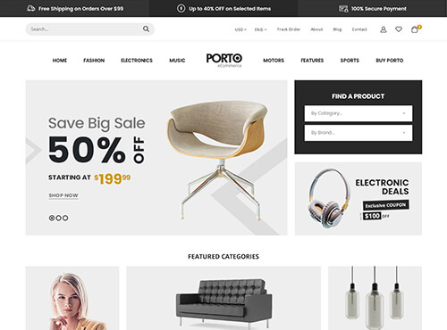 Porto – Home & Tech theme preview