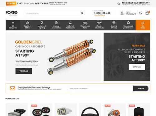 Ảnh xem trước theme Porto – Auto Parts