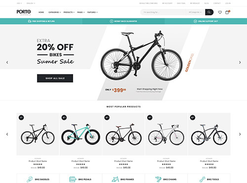 Porto – Bike Store theme preview