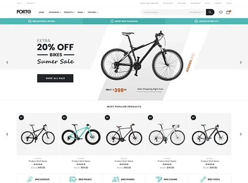 Ảnh xem trước theme Porto – Bike Store