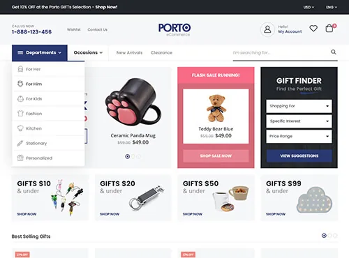 Ảnh xem trước theme Porto – Gift Store