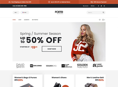 Porto – Sport Fashion theme preview