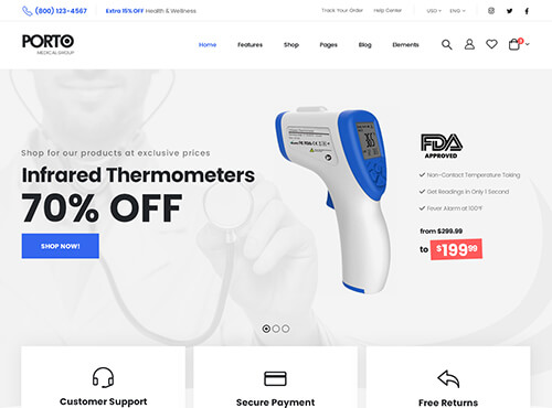 Porto – Medical Store theme preview