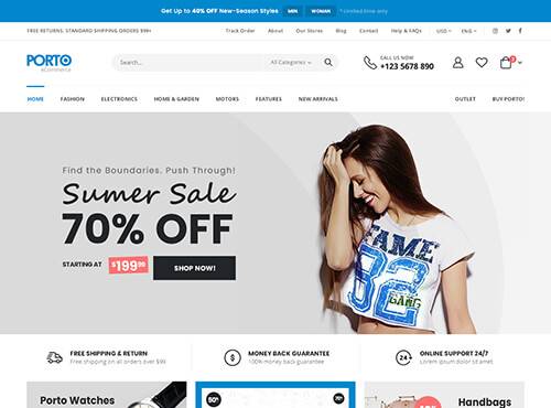 Porto – T-Shirt Store theme preview