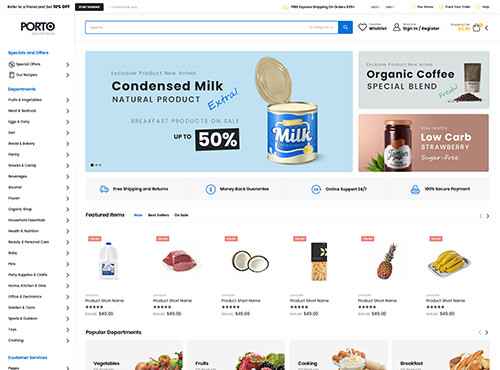 Porto – Grocery theme preview