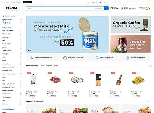 Ảnh xem trước theme Porto – Grocery